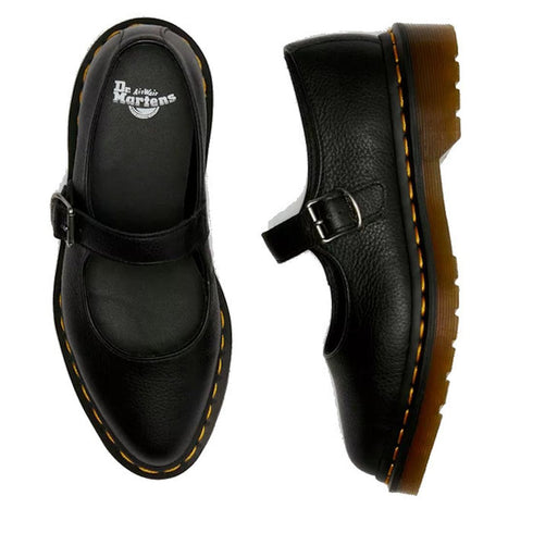 Dr Martens Elphie MJ Mary Jane Shoe Virginia Leather Black